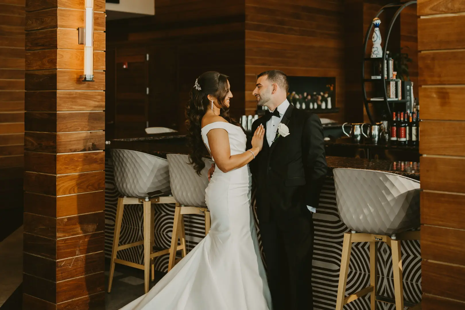 Bride and Groom at Stork Club Rooftop Hudson House