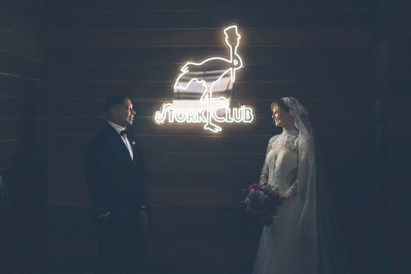 Bride and Groom at Stork Club Rooftop Hudson House
