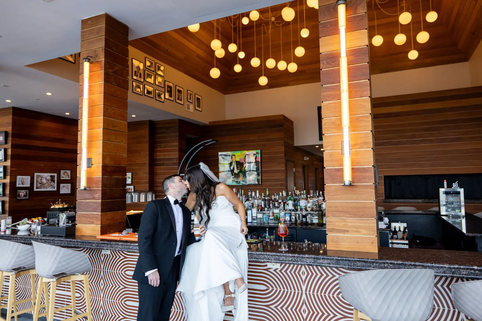 Bride and Groom at Stork Club Rooftop Hudson House