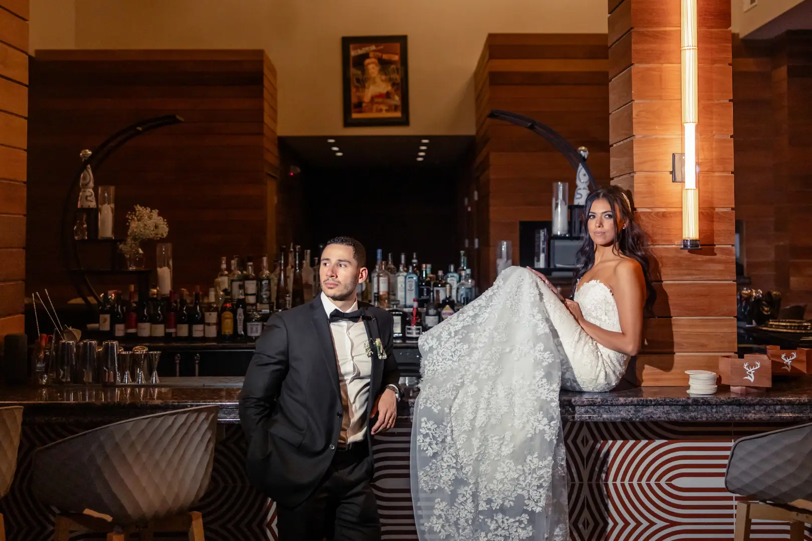 Bride and Groom at Stork Club Rooftop Hudson House