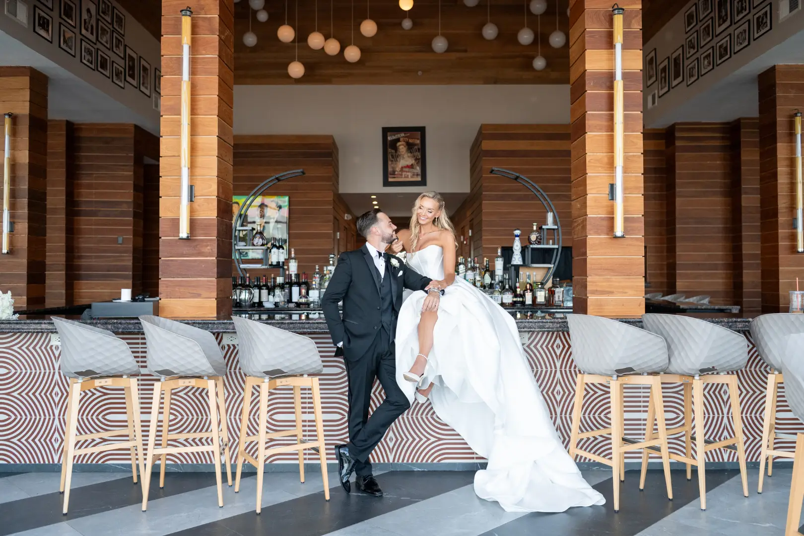 Bride and Groom at Stork Club Rooftop Hudson House