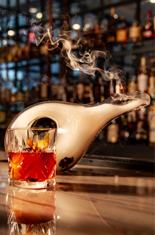 Smokey whiskey cocktail
