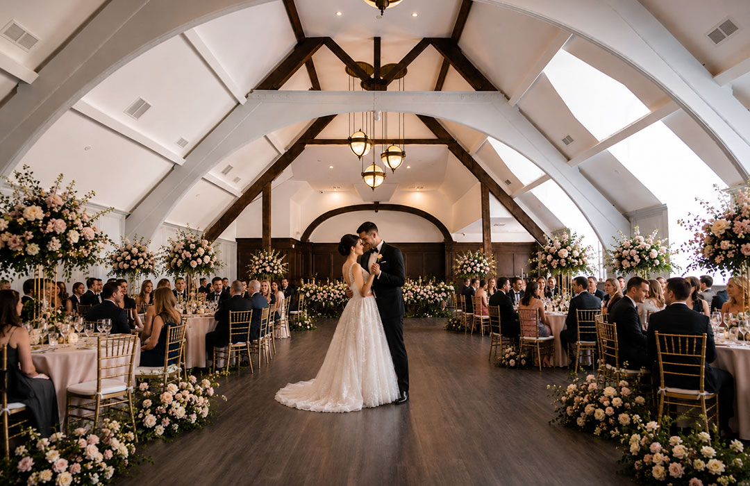Felina South Orange wedding couple dancing indoors